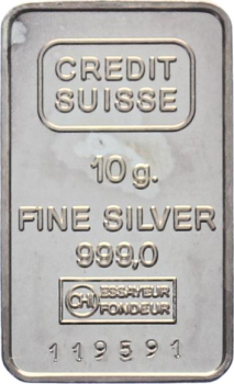 10 Gramm Silberbarren Credit Suisse